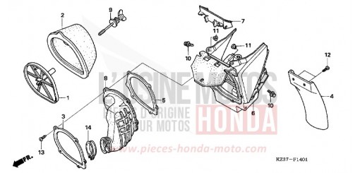 AIR CLEANER (CR250R5-7) CR250R5 de 2005
